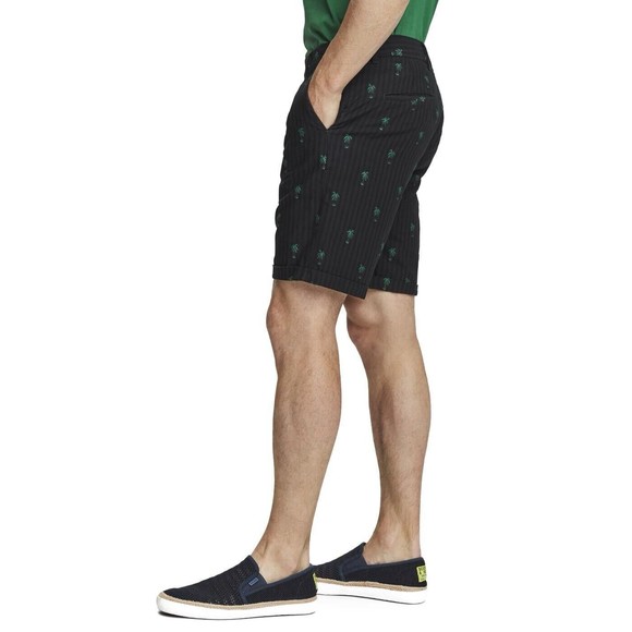 Scotch & Soda Shorts Mens 38 Blue Chino Cotton Embroidered Palm Trees Straight - Picture 3 of 13